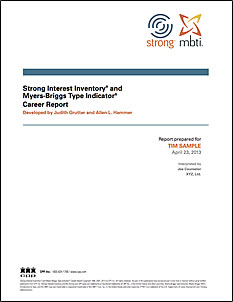 Strong & MBTI Career Sample Report